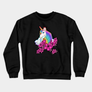 Cute Unicorn Flower Crewneck Sweatshirt